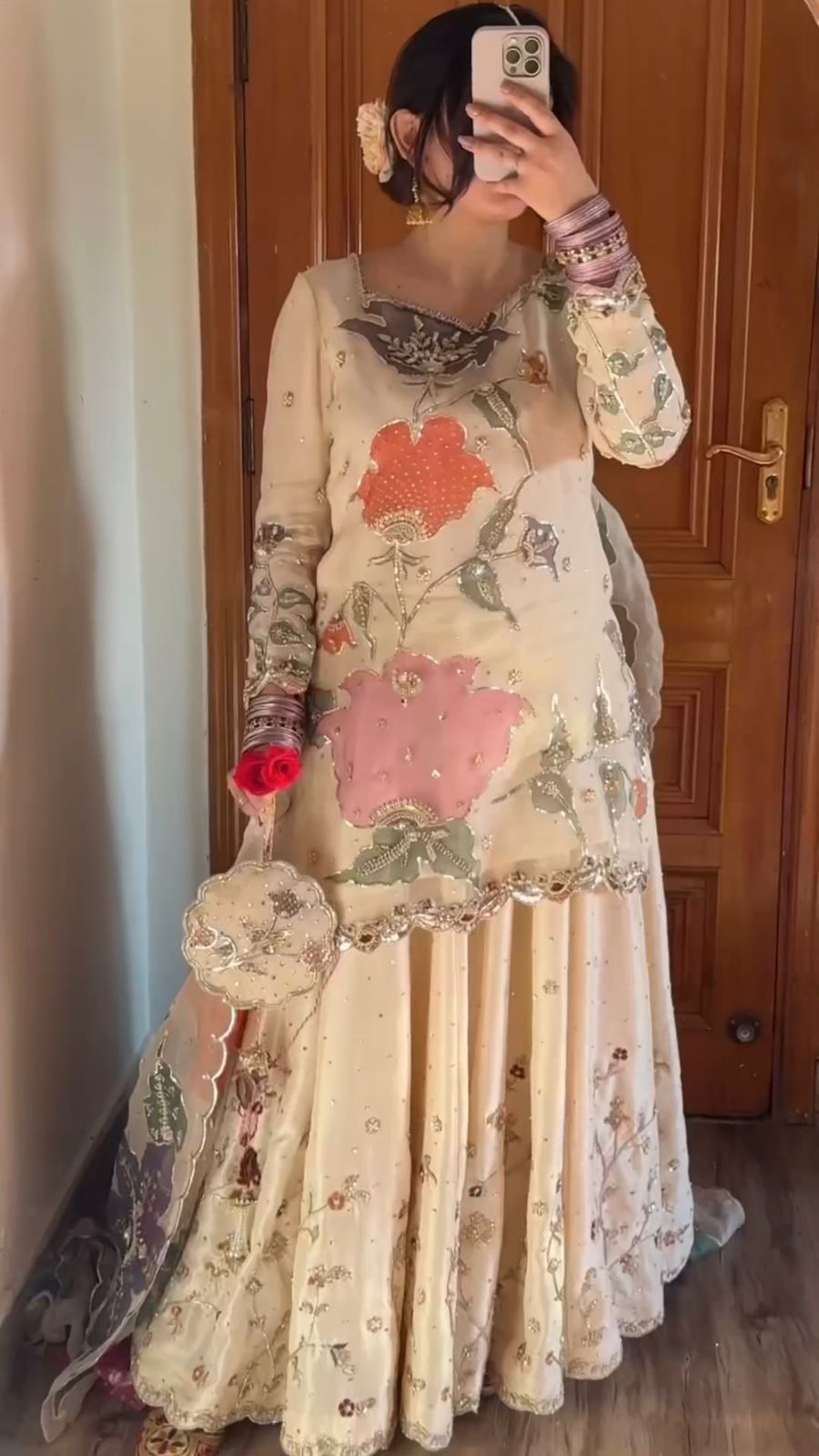 Exclusive Designer Heavy Chinon Suit with Full-Flair Gharara (KK-89)