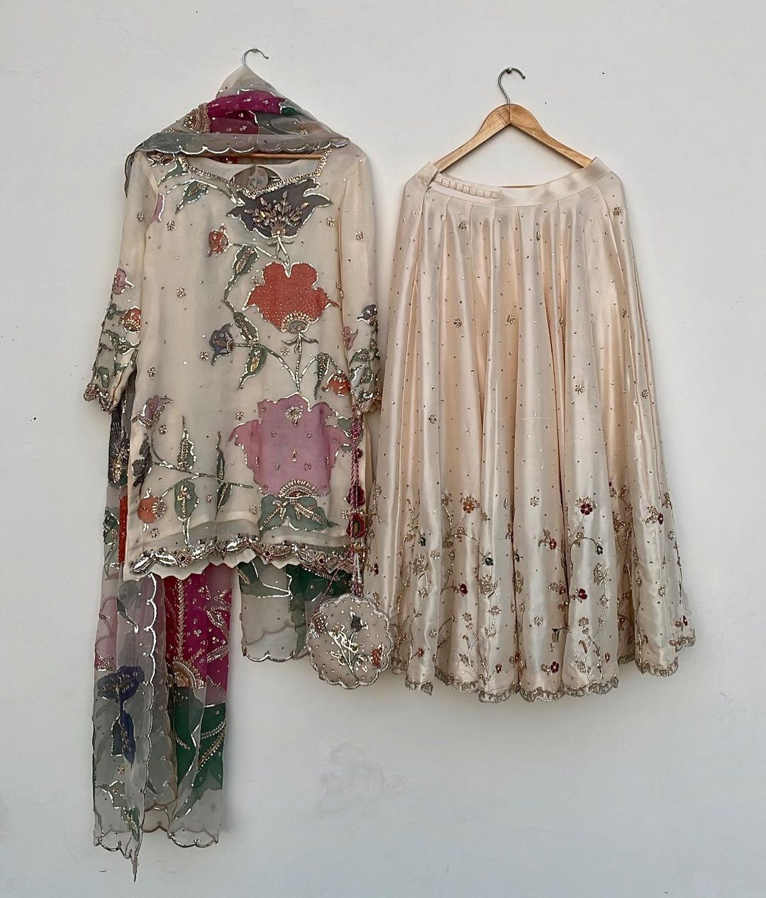 Exclusive Designer Heavy Chinon Suit with Full-Flair Gharara (KK-89)