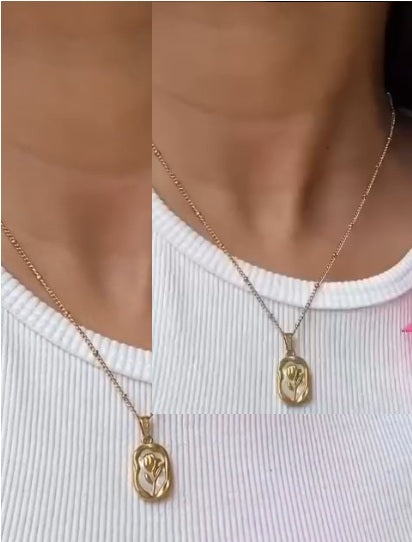 Premium Rose Design Anti-Tarnish Pendant Chain